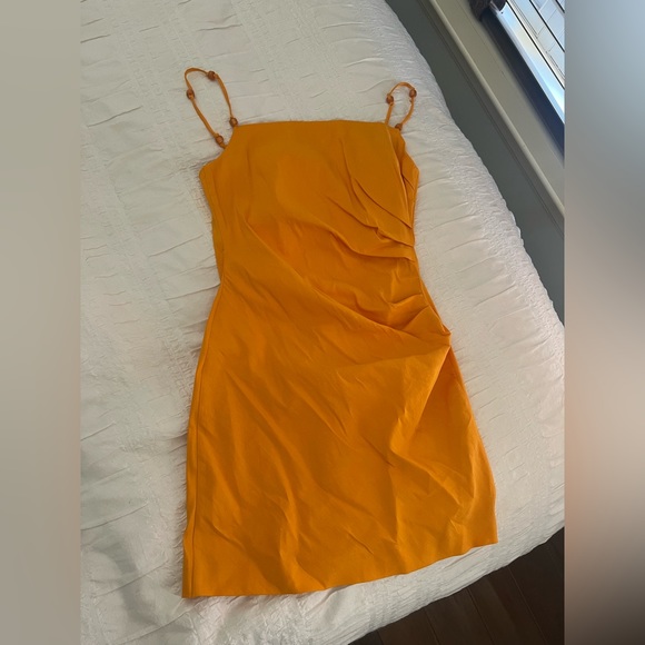 Orange Zara linen mini dress WITH TAGS 🧡🍊👗 - Picture 2 of 5